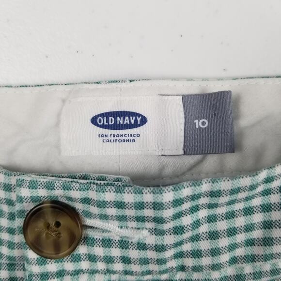 Old Navy Green White Shorts Very Nice Size 10 - Picture 2 of 3